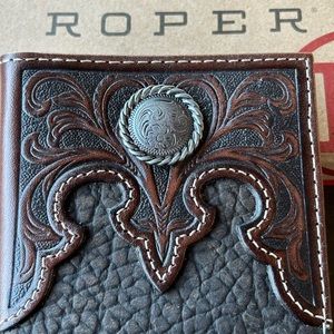 Roper Check Book Wallet Genuine Leather New With Tags